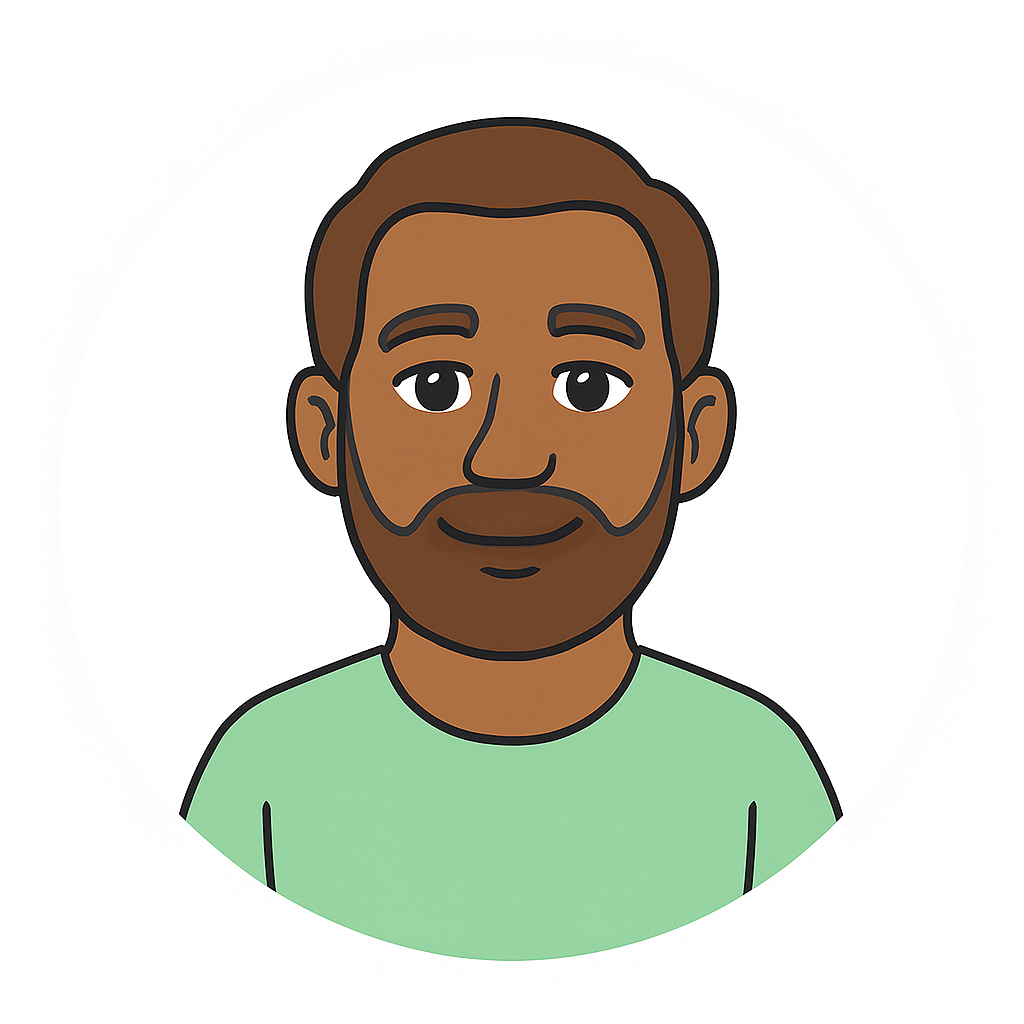 Black Older Man - Brown - Beard