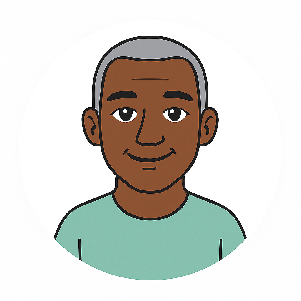 Black Older Man - Grey